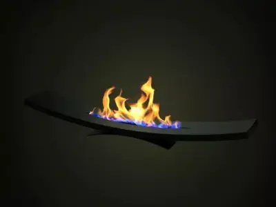 Modern Black Fireplace 3D model