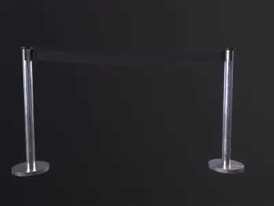 Airport Stanchions 3D Model Low-poly 3D model