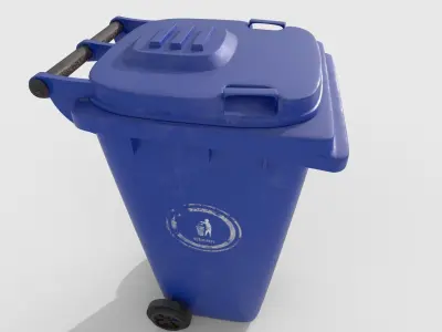 3D Dirty Dustbin Low-poly 3D model