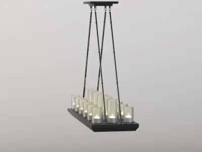 Trans Globe Lighting Heavy Candles 18 Light Island Pendant 3D model