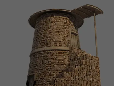 ethiopian traditional casual houses Low-poly 3D model