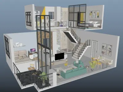 High details floorplan 3D model