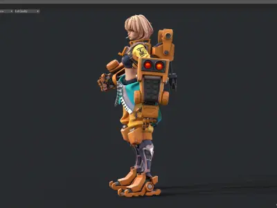 Mecha girl 3D model