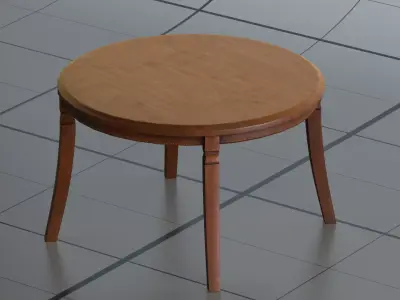 Round coffee table PBR 3D model