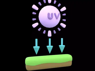 UV Radiation Icon v1 002 Low-poly 3D model