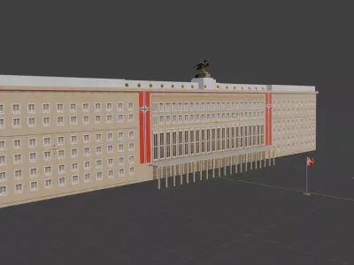 FLUGHAFEN TEMPELHOF main building  rare 3D model