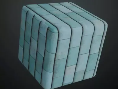 Rustic Weathered Teal Slate Shingles PBR Seamless Texture