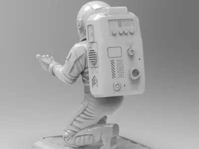 Kneeling Astronaut Pen Holder 3D print model