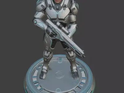 Futuristic Cyber Soldier 3D Model For 3D Printing 3D print model