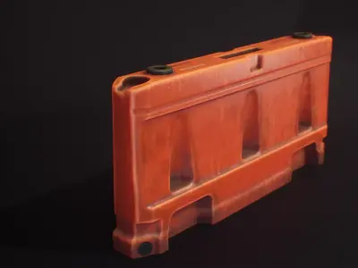  PBR Traffic barriers Plastic Texture Variatio  Low-poly 3D model