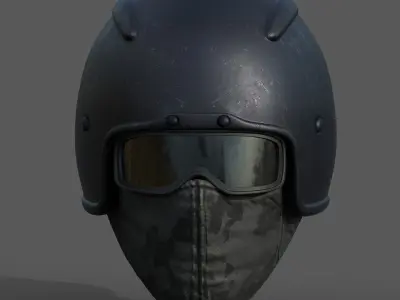 Helmet scifi futuristic space millitary combat cyborg armor  Low-poly 3D model