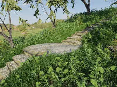 Steps Forest Scene 3D model