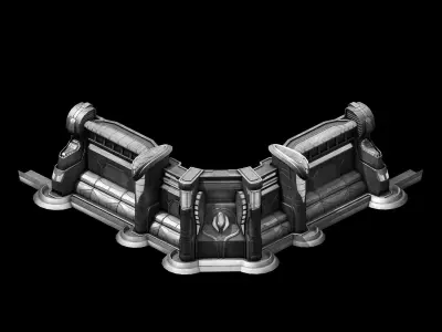 Retaining wall 02 3D model