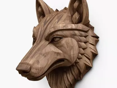 Viking Animal Totem 3D Model v02 Low-poly 3D model