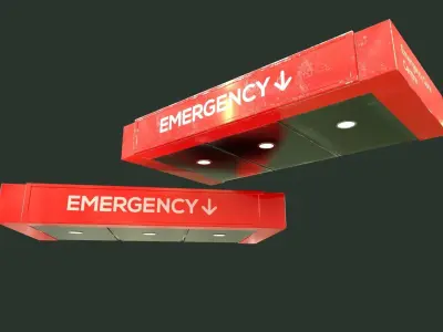 Emergency Entrance Name Board for Hospital Low-poly 3D model