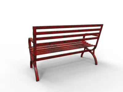 Very Old Street Bench Terror Low-poly 3D model