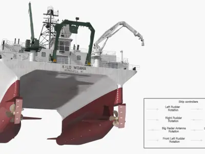  US Navy Kilo Moana Oceanographic Research Vessel Rigged 