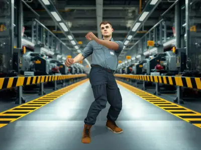 Factory Worker Realistic Character Model Low-poly 3D model
