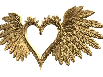 Wings Printable carved decor 15  3D print model