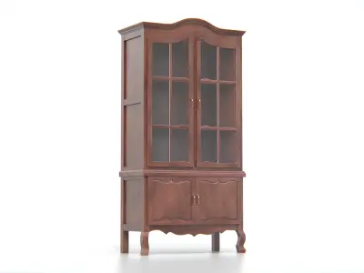 Antique Wooden Display Cabinet 02 Low-poly 3D model