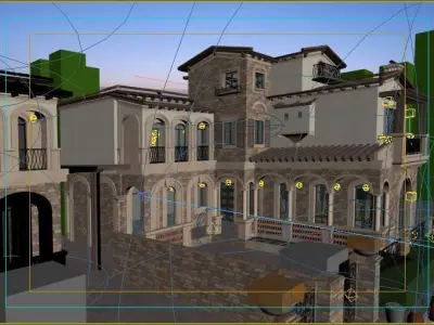 Exterior House With Landscape 3D model