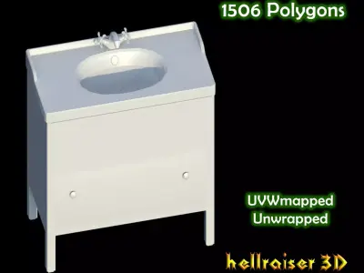 Cabinet Sink - Free Free low-poly 3D model