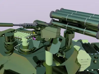 military battle tank Low-poly 3D model