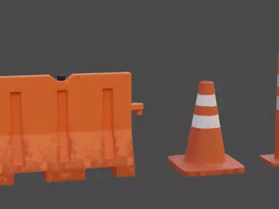 Traffic cone Low-poly 3D model Low-poly 3D model