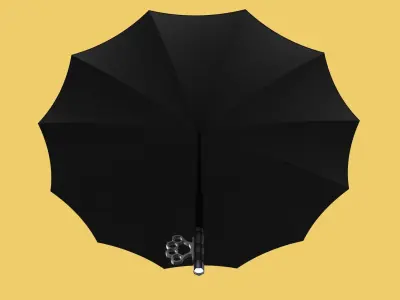 SELF DEFENSE UMBRELLA SAFETY FINGER HOLE GRIP FLASHLIGHT TORCH 3D model