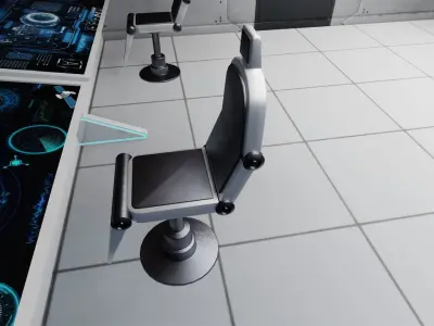 Sci-Fi Interior Station Low-poly 3D model