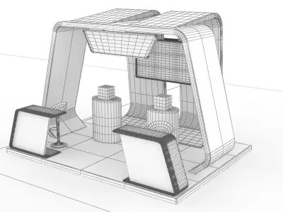 Modern Stand for communications company 3D model
