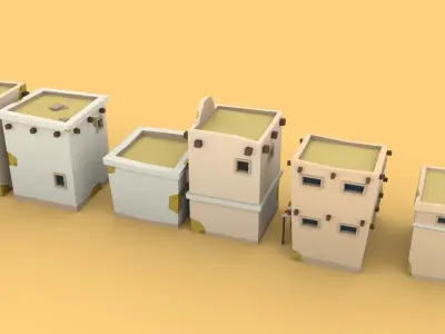 Desert City Pack Low-poly 3D model