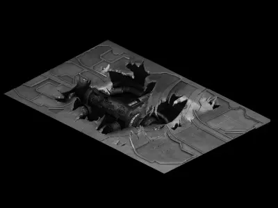 Laser - blasting the road 01 3D model
