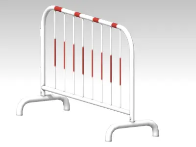 Mobile temporary road traffic barriers Low-poly 3D model