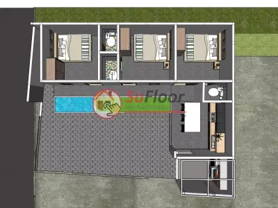 House 9x11m code 665 - Sketchup 3D model 3D model 3D model