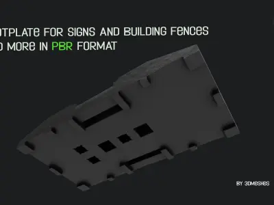 Footplate for signs and building fences and more Low-poly 3D model