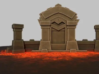 Gaming gate environment Low-poly 3D model