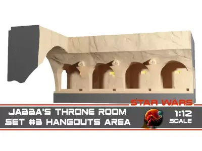 Jabbas Throne Room - Set 3-Hangouts Area  1-12 scale Blackseries 3D print model