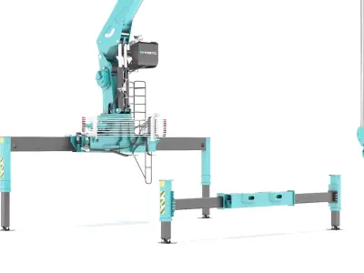  Hyundai HLC 8016 Crane with Telescopic Boom Raised Upwards 