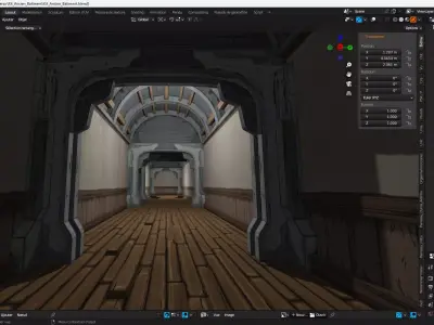 Hand Painted Old Building KitBash Low-poly 3D model