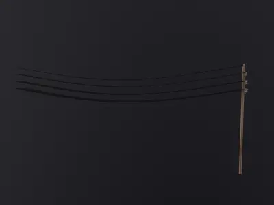 Electric Pole 3D Model Low-poly 3D model