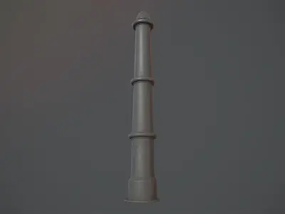 Barrier Bollard pack 5 Gray v1 Low-poly 3D model