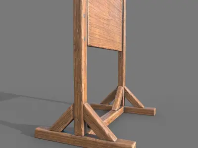 Wooden SignBoard A Low-poly 3D model