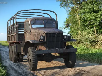  Old Worn Army Troop Carrier Open Frame 