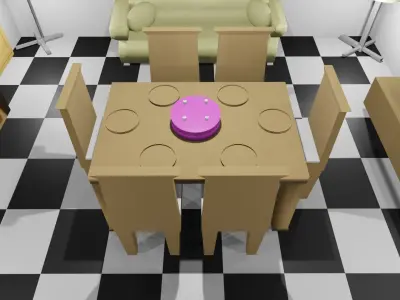 Dinning room Free low-poly 3D model