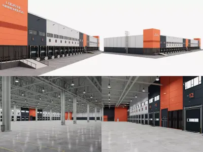 Warehouse Logistic 12 interior and exterior 3D model