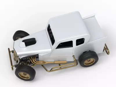 Dwarf car while turning Version 2 Scale 1 to 25 3D print model