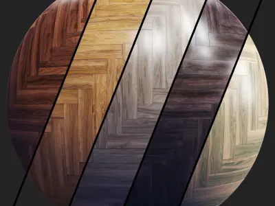 Parquet B - 2 Pattern - 5 Color - 8K - SBSAR Texture