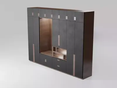 Modern closet wardrobe id10 Low-poly 3D model