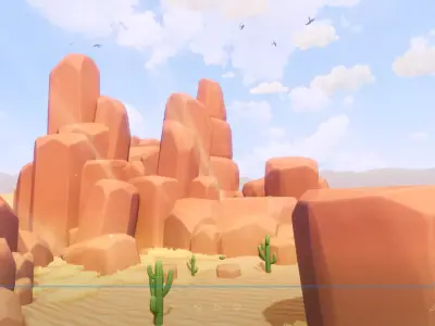 Desert Canyon - Stylized Environment Low-poly 3D model